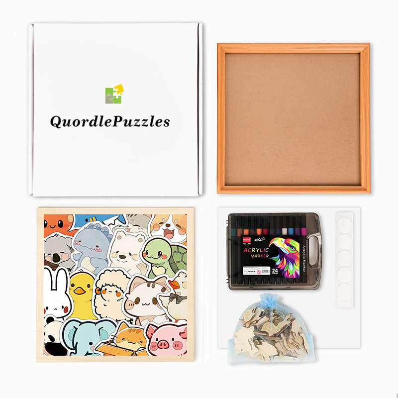 Furry Gathering - Drewniane puzzle do kolorowania