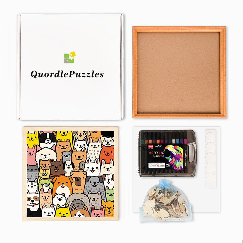 Animal Paradise - Drewniane puzzle do kolorowania