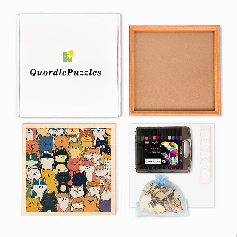 Little Monsters - Drewniane puzzle do kolorowania