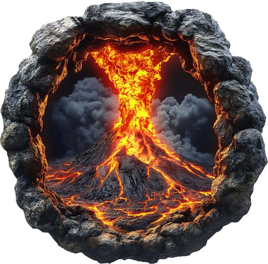 3D Drewniane Puzzle Erupcja Wulkanu