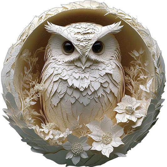 3D Drewniane Puzzle Sowa w Gnieździe