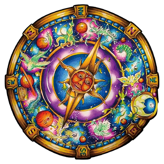 Drewniany kompas łamigłówkowy