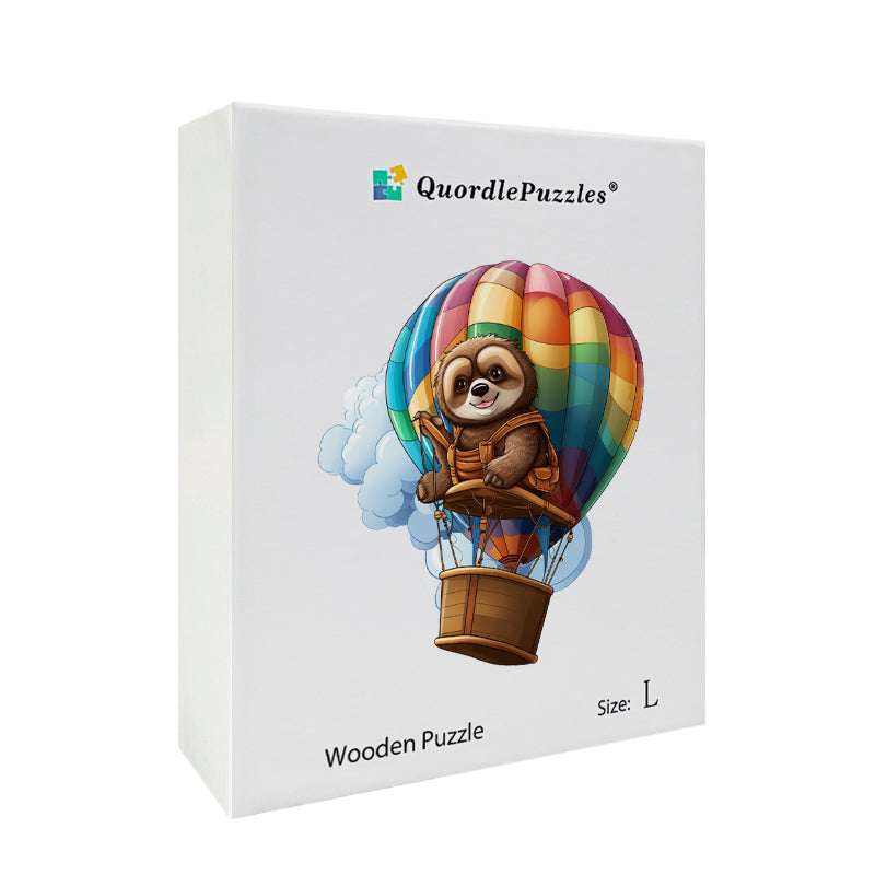 Drewniana układanka kolorowy balon leniwiec