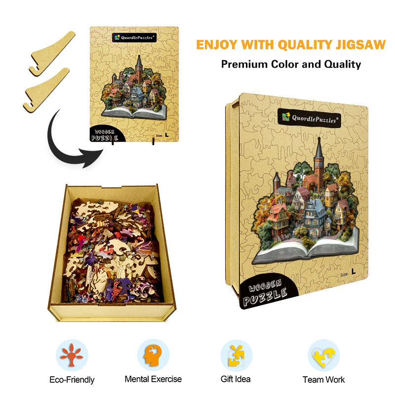 3D puzzle drewniane wioski jesiennej