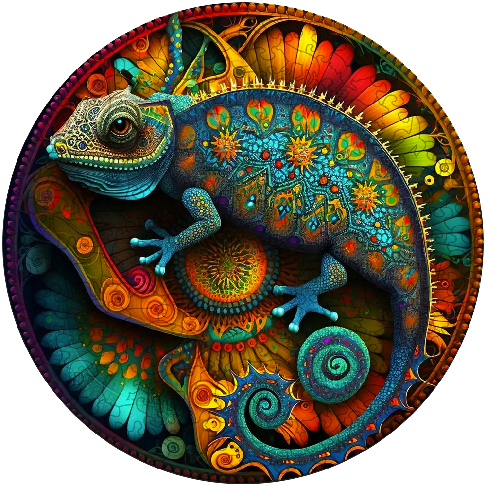 🔥Ostatni dzień 85% Chameleon Mandala Drewniana układanka