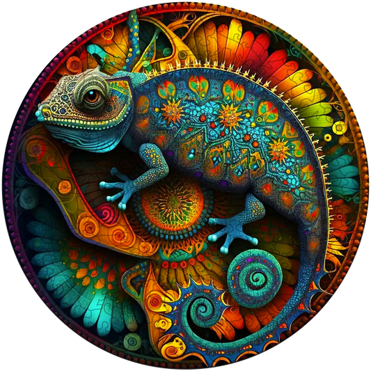 🔥Ostatni dzień 85% Chameleon Mandala Drewniana układanka