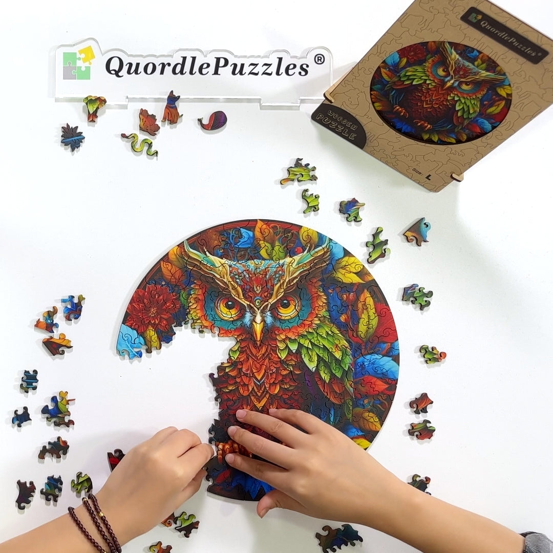 🔥Ostatni dzień 85% zniżki na drewniane puzzle mandali z sową