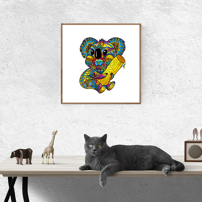 Drewniana układanka kolorowa koala