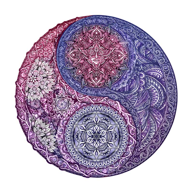 Drewniana układanka mandala kwiat
