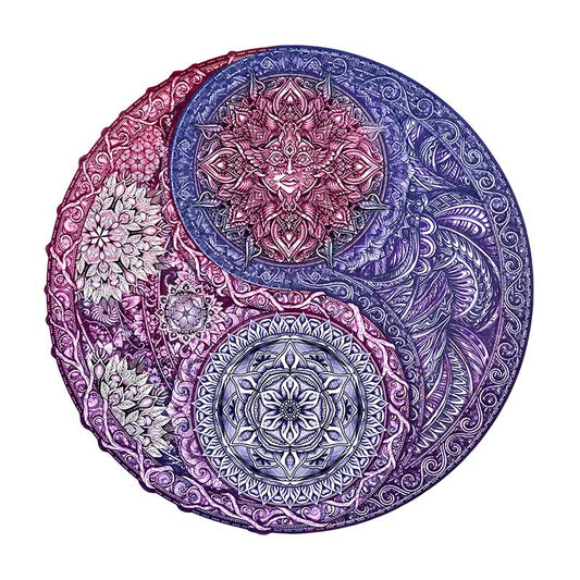 Drewniana układanka mandala kwiat