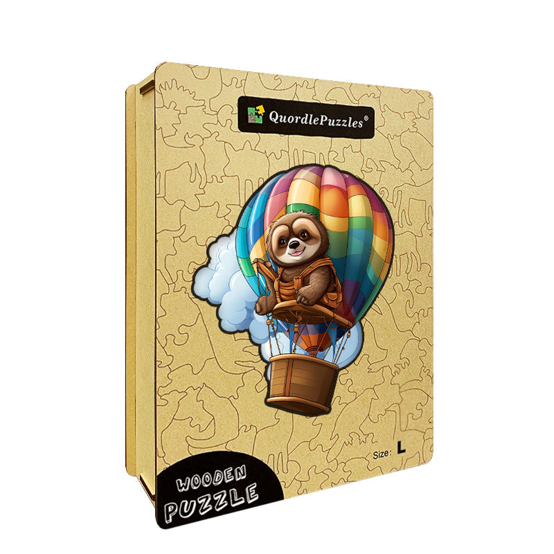 Drewniana układanka kolorowy balon leniwiec