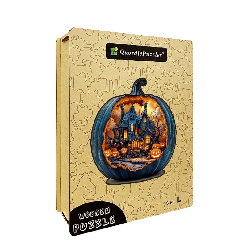 3D Drewniane Puzzle Nawiedzony Dom z Dynią