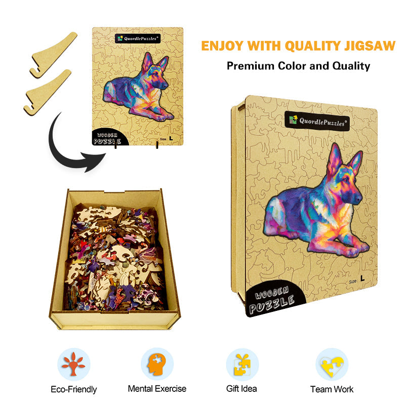 Artystyczny Pies – Drewniane Puzzle
