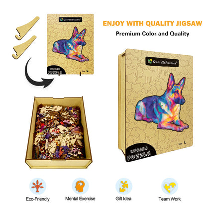 Artystyczny Pies – Drewniane Puzzle