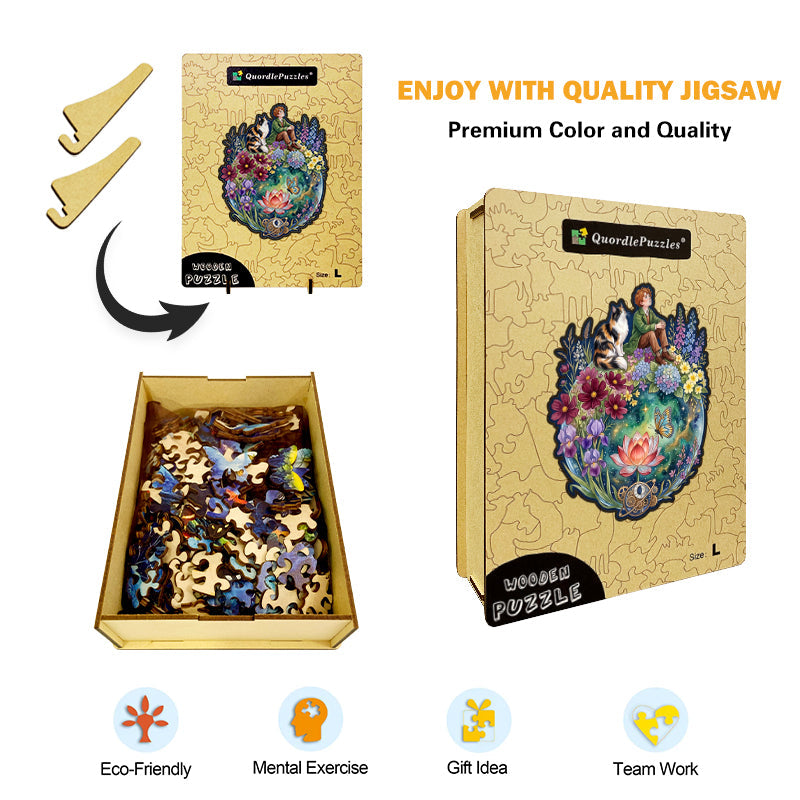 Marzycielka & Magiczny Kot – Drewniane Puzzle
