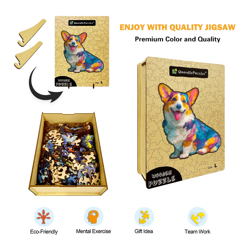 Pies, który Przynosi Radość i Kreatywność – Drewniane Puzzle