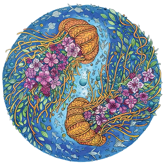 Drewniana układanka Yin Yang Meduza
