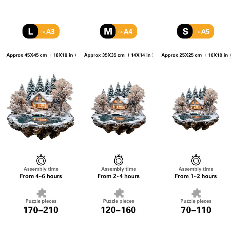 Cisza przy Zimowej Chatce – drewniane puzzle