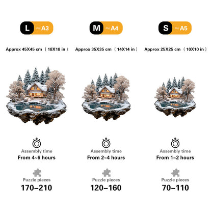 Cisza przy Zimowej Chatce – drewniane puzzle