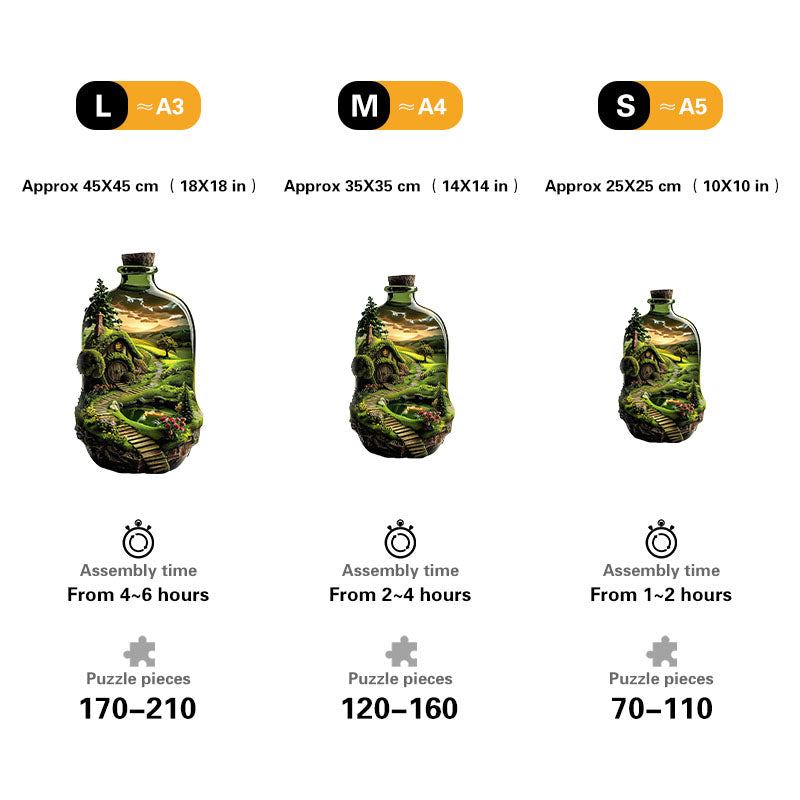 Sekretny świat w szkle– drewniane puzzle