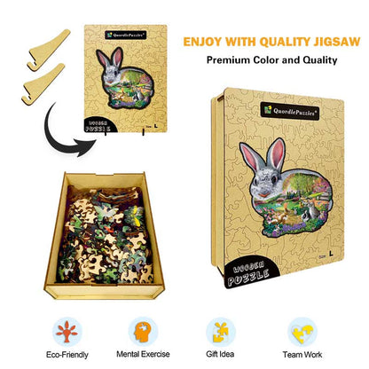 🔥Ostatni dzień 92% - drewniane puzzle z króliczkiem i dziurką