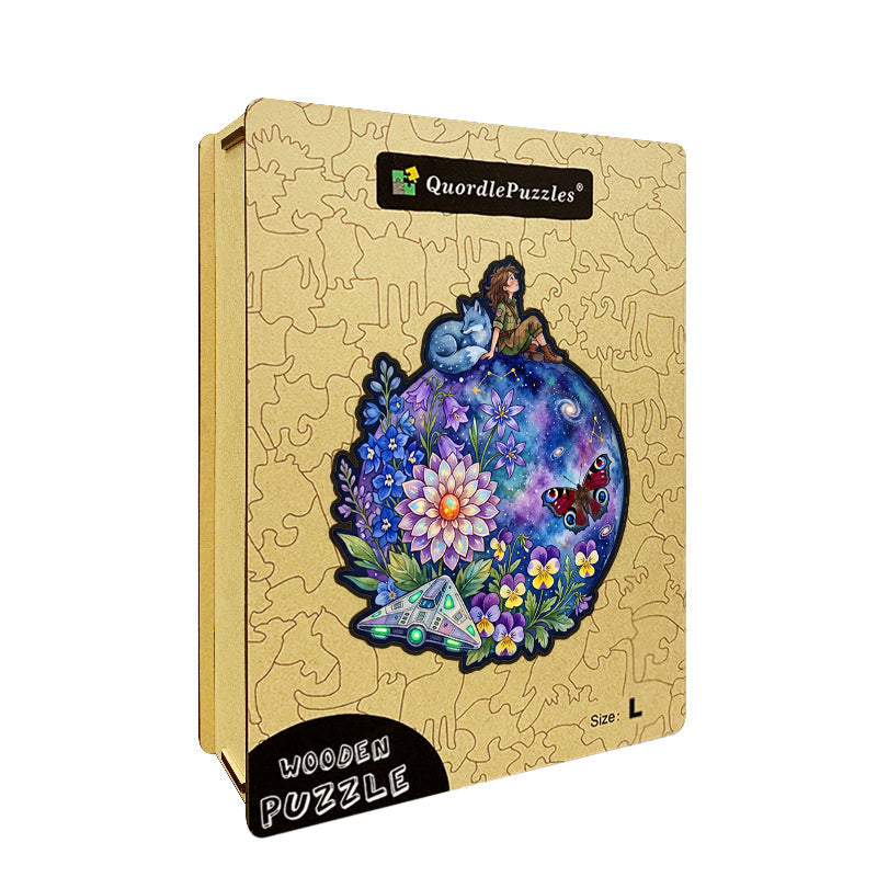 Kosmiczny Sen Dzikich Kwiatów – Drewniane Puzzle