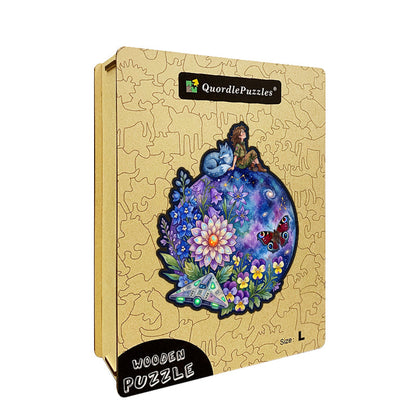 Kosmiczny Sen Dzikich Kwiatów – Drewniane Puzzle
