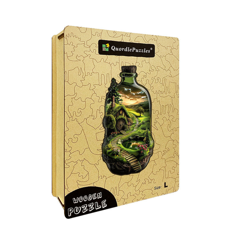 Sekretny świat w szkle– drewniane puzzle