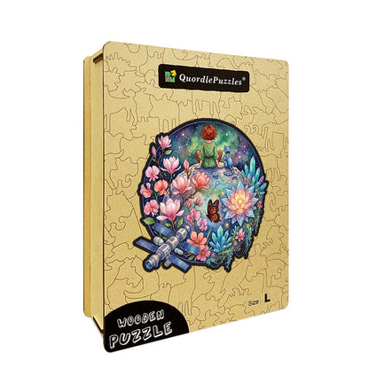 Kosmiczna Figlarna Dziewczynka & Robot Kot – Drewniane Puzzle
