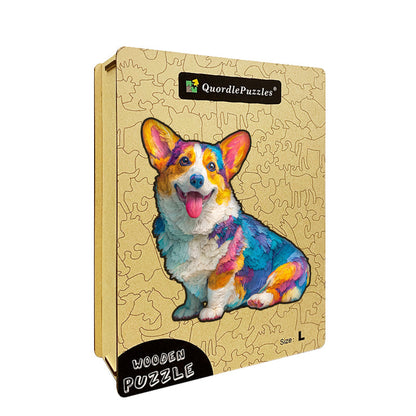 Pies, który Przynosi Radość i Kreatywność – Drewniane Puzzle