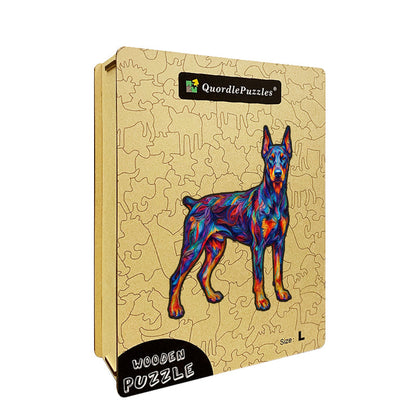 Żywy Doberman – Drewniane Puzzle
