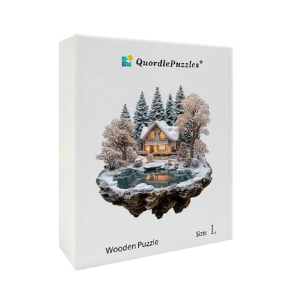 Cisza przy Zimowej Chatce – drewniane puzzle