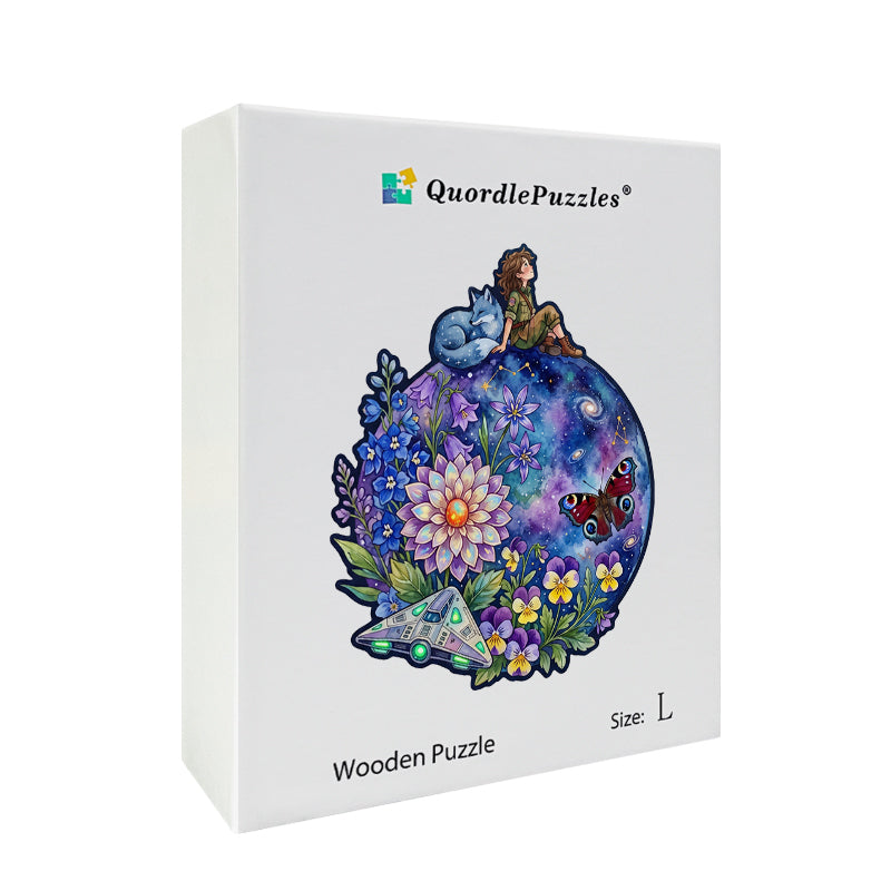 Kosmiczny Sen Dzikich Kwiatów – Drewniane Puzzle