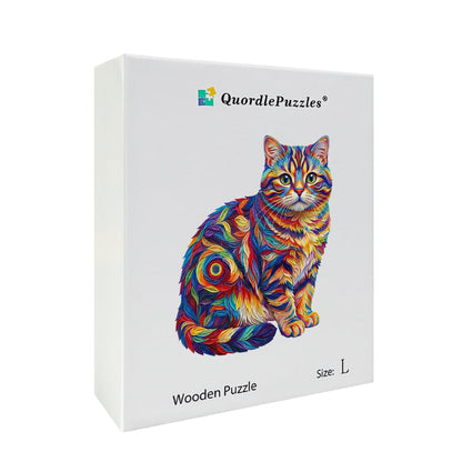Kolorowy Kot – Drewniane Puzzle