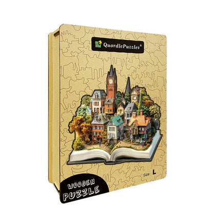 3D puzzle drewniane placu miejskiego