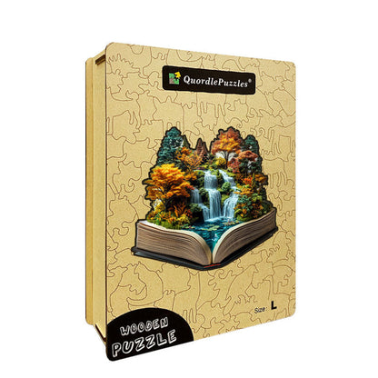 3D puzzle drewniane majestatycznych wodospadów