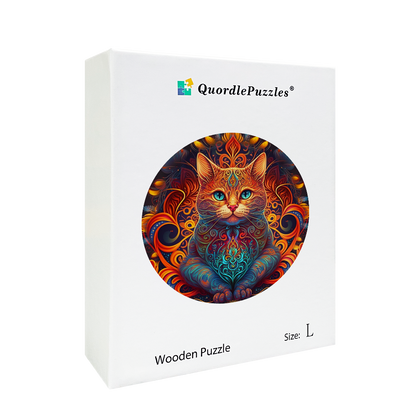 🔥Ostatni dzień 85% zniżki na drewniane puzzle mandali kota Króla Ognia