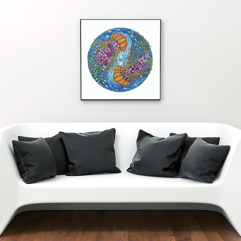 Drewniana układanka Yin Yang Meduza