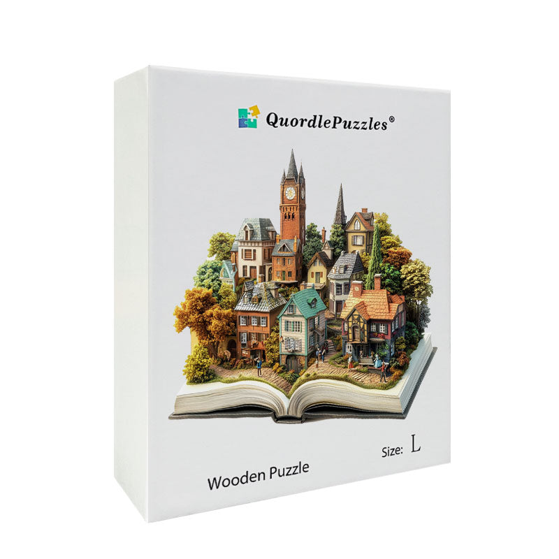 3D puzzle drewniane placu miejskiego