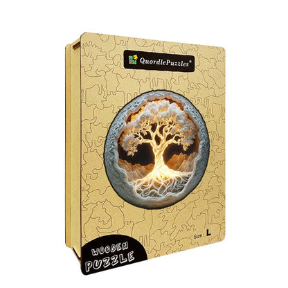 3D Drewniane Puzzle Świecące Drzewo