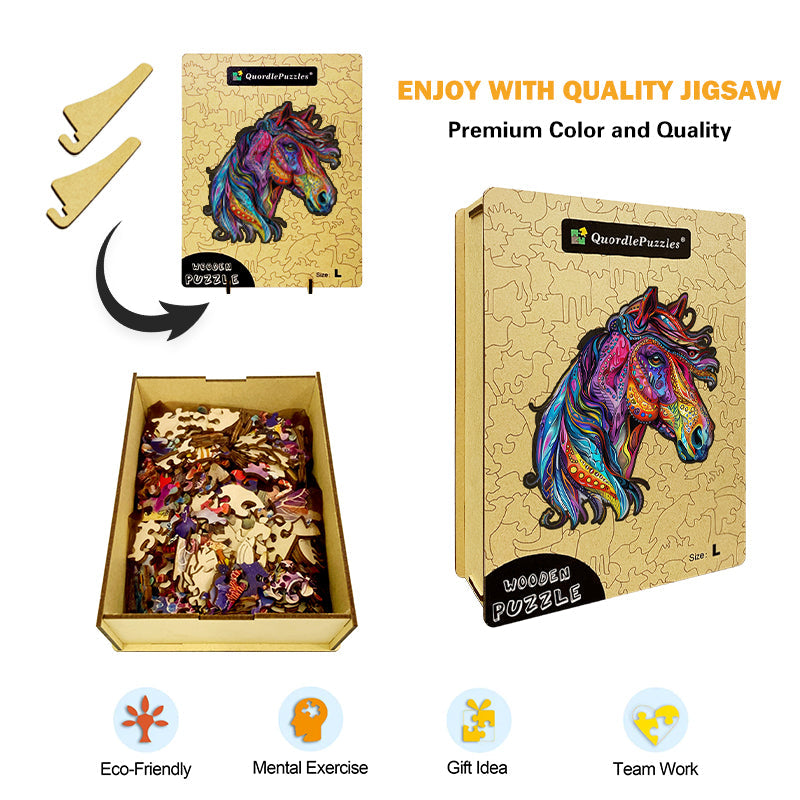 🔥Ostatni dzień 92% - drewniana układanka rainbow horse
