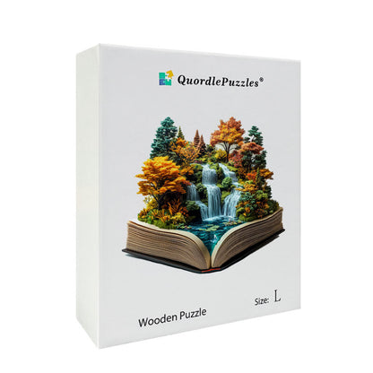 3D puzzle drewniane majestatycznych wodospadów