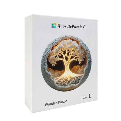 3D Drewniane Puzzle Świecące Drzewo