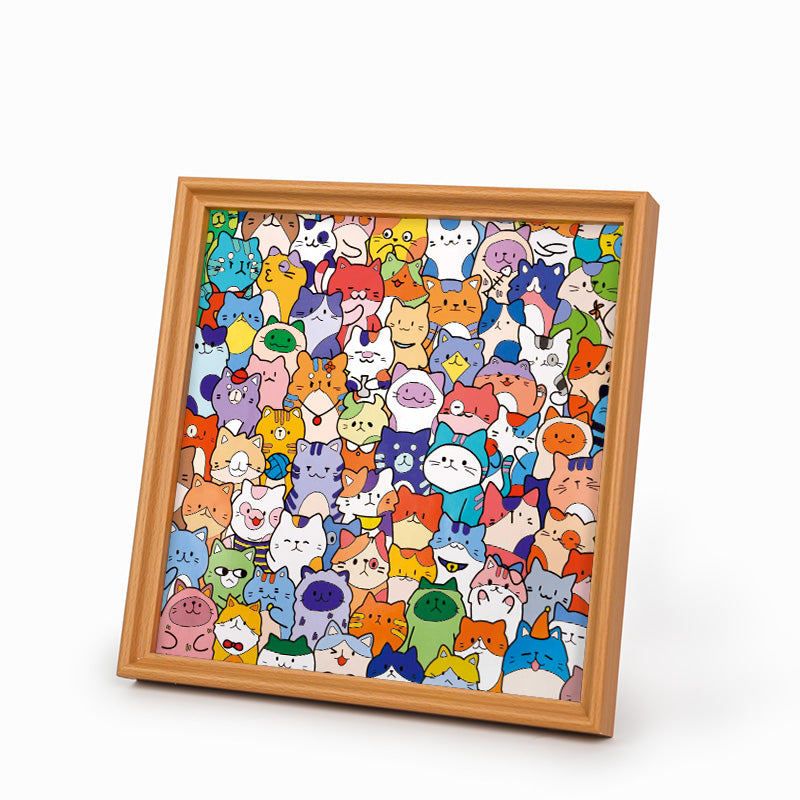 Little Kitties - Drewniane puzzle do kolorowania