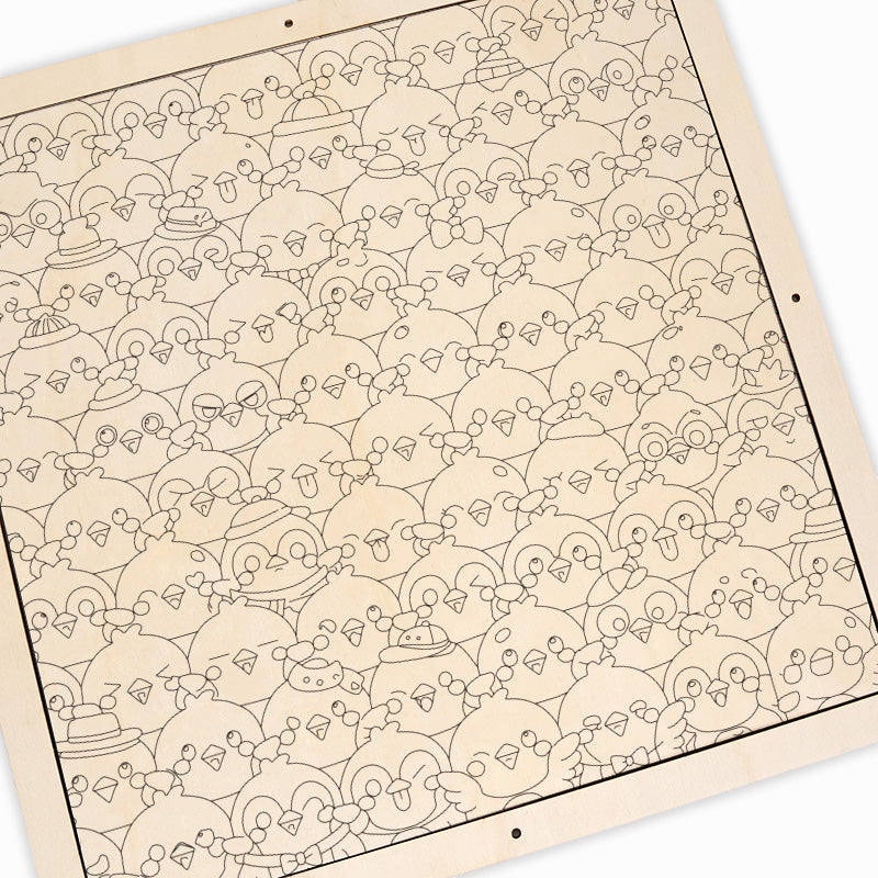 Birds - Drewniane puzzle do kolorowania