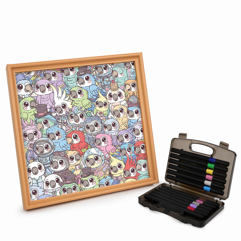 Budgerigar - Drewniane puzzle do kolorowania