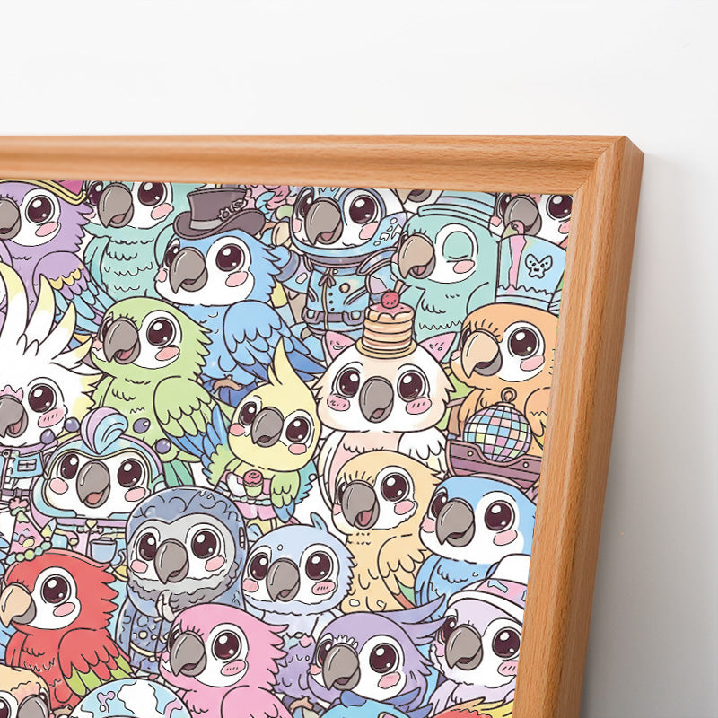 Budgerigar - Drewniane puzzle do kolorowania