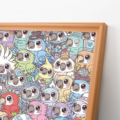 Budgerigar - Drewniane puzzle do kolorowania