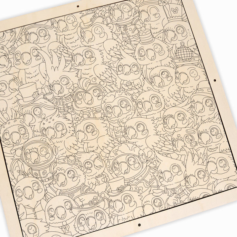 Budgerigar - Drewniane puzzle do kolorowania