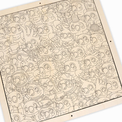 Budgerigar - Drewniane puzzle do kolorowania